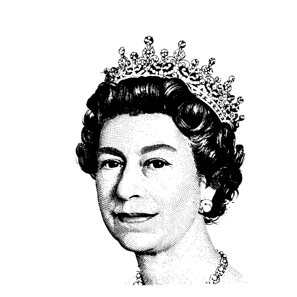 Imagen de la reina Elizabeth representando su monarquía