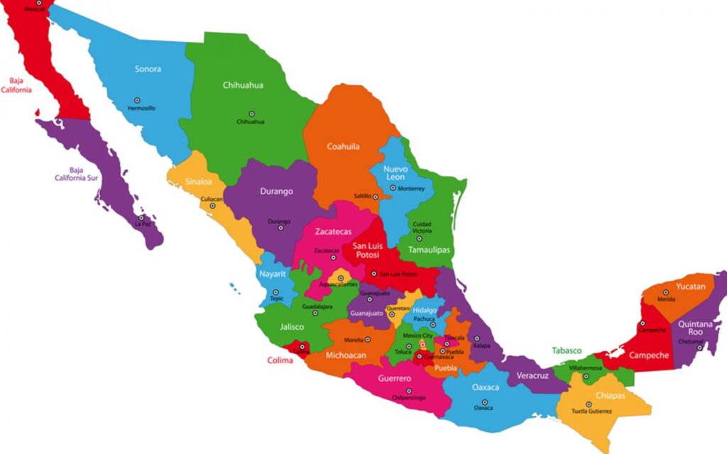 Mapa del territorio de México