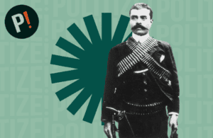 Imagem preto em branco de Emílio Zapata de terno e com bigode